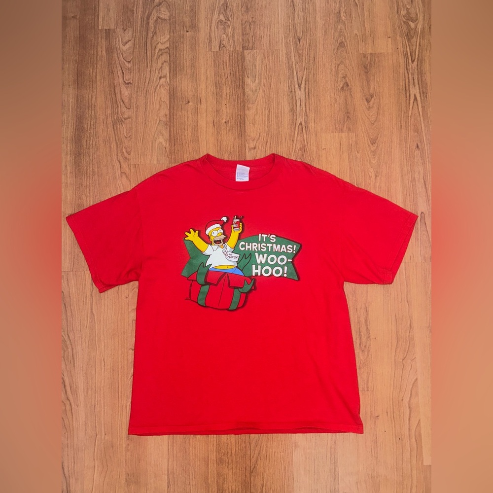 Delta Pro Weight Y2K Homer Simpson It’s Christmas WooHooo T-shirt Sz L
